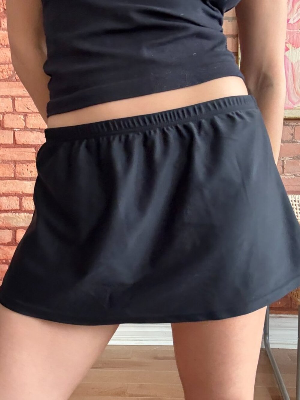Black Low Rise Skort XS/S Y2K Mini